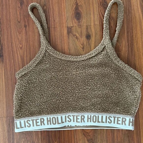 Hollister tan Terry cloth cropped top sleep S - Picture 1 of 4